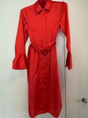 BANANA REPUBLIC - SHIRT DRESS - Coral - M (Petite)
